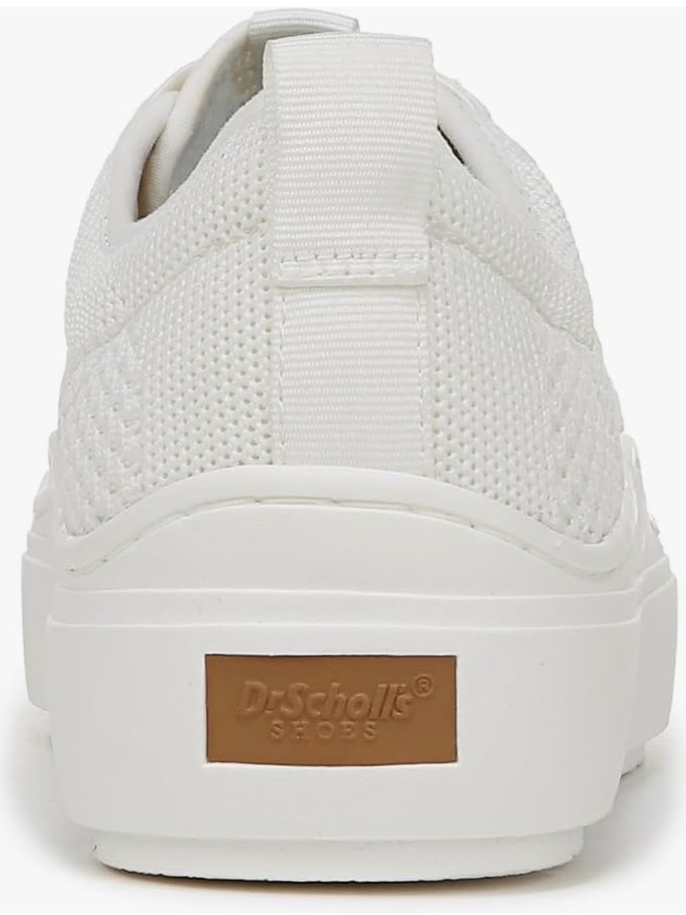 Dr. Scholl's White Knit Platform Sneakers with Brown Accent - Picture 4 of 12